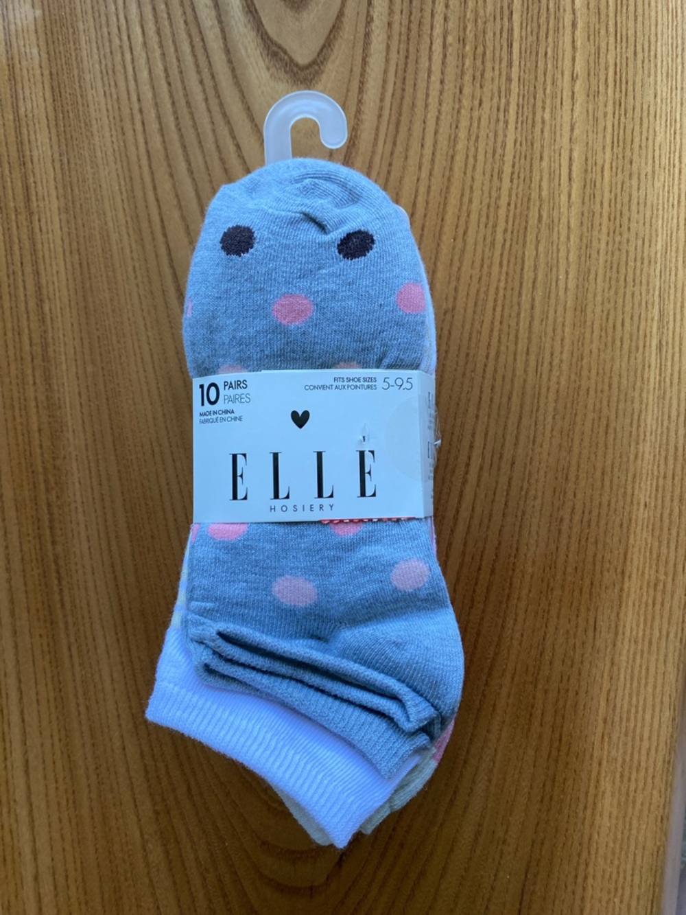 Elle Pink Floral No-Show Socks - Pack of 10 - Picture 3 of 4